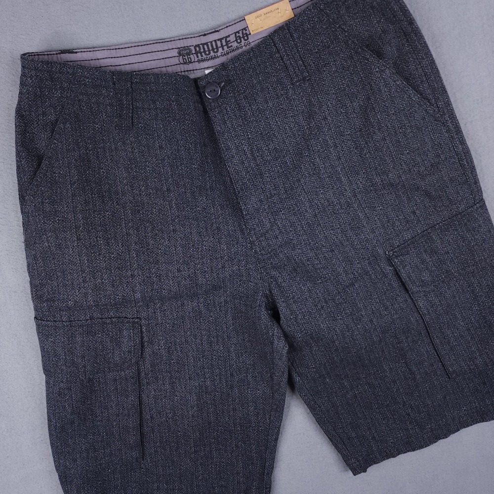Route 66 Cargo Shorts Mens 36 Gray Cotton Textured Utility Gorpcore Workwear NEW